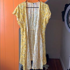 Yellow Floral Wrap Around Dress
